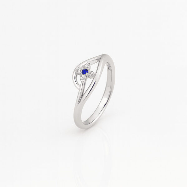 925 Sterling Silver Blue Stone Ring for Women & Girls SIZE 5 | Rhodium Plated