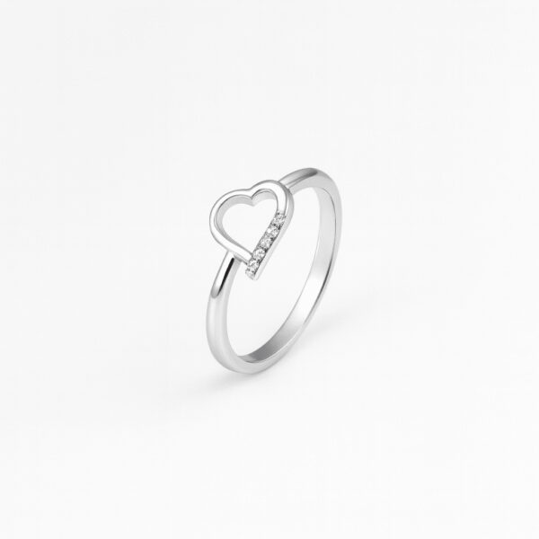 925 Sterling Silver Heart Ring for Women & Girls SIZE 6  | Rhodium Plated
