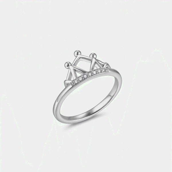 925 Sterling Silver Crown Ring for Women & Girls SIZE 5 | Rhodium Plated
