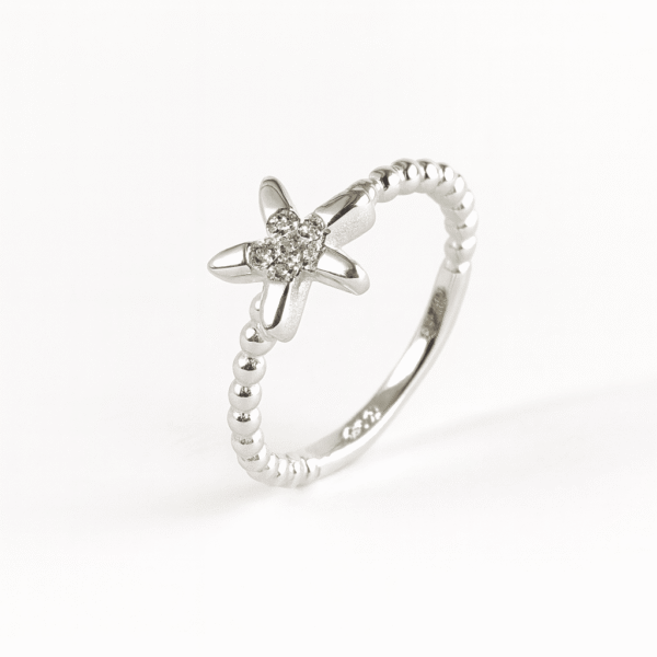 925 Sterling Silver Flower Ring for Women & Girls SIZE  | Rhodium Plated