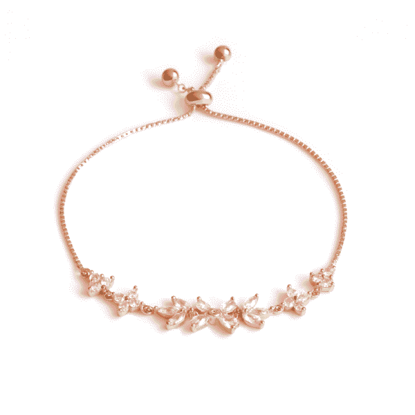 SILVER HEART 925 Sterling Silver BIS Hallmarked Rose Gold Plated Leaf Bracelet | Adjustable Elegant Design for Women , Girls & Gifting